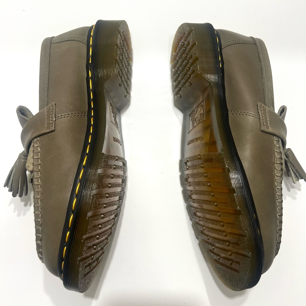 Dr. Martens Men’s Adrian YS Leather Tassel Loafer in Olive Green New - Picture 5 of 16